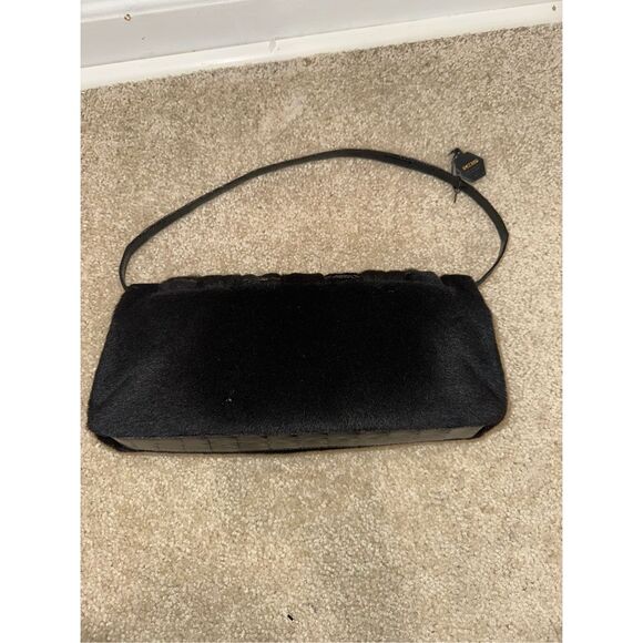 Nancy Gonzalez Fur Crocodile Leather Purse Shoulder Bag Black $1850 - Picture 10 of 12